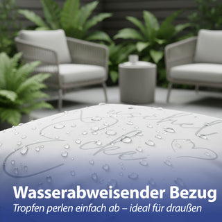 Outdoor Kissen 'Kuschelecke' 45x45x10cm weiß Polyester 350g Füllung wasser- und schmutzabweisend Reißverschluss