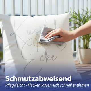 Outdoor Kissen 'Lieblingsplatz' 45x45x10cm weiß Polyester 350g Füllung wasser- und schmutzabweisend Reißverschluss