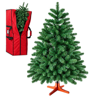 Premium Weihnachtsbaum künstlich – Naturgetreu dichte Zweige künstlicher Weihnachtsbaum mit Holzständer - Höhe 150 cm 546 Zweige Aufbewahrungstasche
