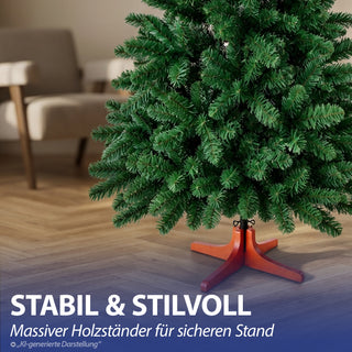 Premium Weihnachtsbaum künstlich – Naturgetreu dichte Zweige künstlicher Weihnachtsbaum mit Holzständer - Höhe 150 cm 546 Zweige Aufbewahrungstasche