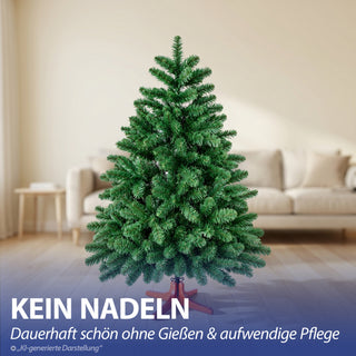 Premium Weihnachtsbaum künstlich – Naturgetreu dichte Zweige künstlicher Weihnachtsbaum mit Holzständer - Höhe 150 cm 546 Zweige Aufbewahrungstasche