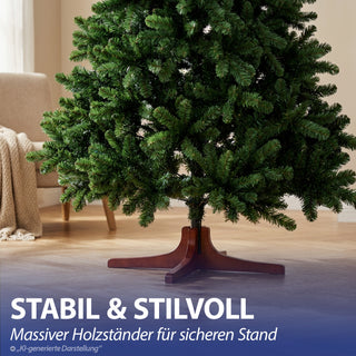 Premium Weihnachtsbaum künstlich – Naturgetreu dichte Zweige künstlicher Weihnachtsbaum mit Holzständer - Höhe 210 cm 1068 Zweige Aufbewahrungstasche