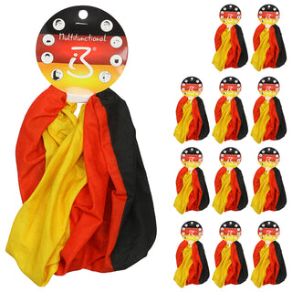 Mini-Schal Deutschland 12er Set schwarz rot gold Polyester 25x50cm Armband Halstuch Fanaccessoire WM EM Fussball Deutschlandfan