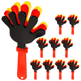 Klatscher Deutschland 10er Set schwarz rot gold B28cm Kunststoff Handklatsche zum Anfeuern Fanaccessoire Fussball WM EM Geräuschmacher