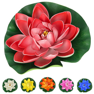 Seerose Floating 6er Set PVC Ø18x7cm 6 Farben schwimmende Dekoblume Schwimmdeko Seerosenblüte Teichdekoration wasserfest