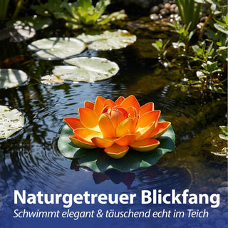 Seerose Floating 6er Set PVC Ø18x7cm 6 Farben schwimmende Dekoblume Schwimmdeko Seerosenblüte Teichdekoration wasserfest