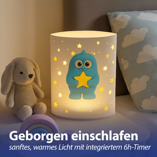LED Nachtlicht Mutmacher 2er Set 13x16x5cm Papier 2 Motive warmweiß Timerfunktion batteriebetrieben Dekoleuchte Papierlampe Schlummerlicht
