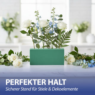 4/12er Steckschaum Block Set Phenolic 20x7x9,5cm 33g grün Blumensteckmasse Steckschwamm DIY Floristik Steckziegel Gesteckunterlage für Blumen und Gräser