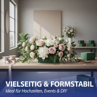 4/12er Steckschaum Block Set Phenolic 20x7x9,5cm 33g grün Blumensteckmasse Steckschwamm DIY Floristik Steckziegel Gesteckunterlage für Blumen und Gräser