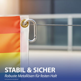 Fahne Regenbogenfarben 6er Set 150x90cm Polyester bunt Dekofahne in LGBTQ-Design Equality Diversity Events Festivals Hissflagge mit Metallösen