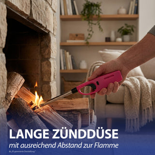 4x Stabfeuerzeug BASIC/NEON Set 4 Farben ABS Eisen Edelstahl 3,5x23x2cm nachfüllbar regulierbare Flamme Sturmfeuerzeug Feueranzünder