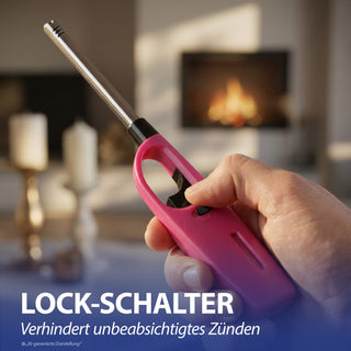 4x Stabfeuerzeug BASIC/NEON Set 4 Farben ABS Eisen Edelstahl 3,5x23x2cm nachfüllbar regulierbare Flamme Sturmfeuerzeug Feueranzünder