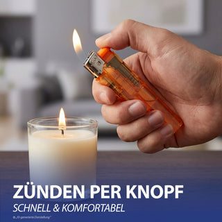 Elektronik Feuerzeug 50 Stück 5 Farben transparent Kunststoff Eisen 2,4x8x1,1cm Feuerzeug nachfüllbar regulierbare Flamme Feueranzünder