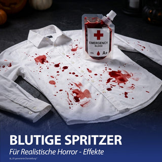 Halloween Kunstblut Transfusionsbeutel 12er Set 30ml Fakeblut zur Verwendung auf Kleidung Theaterblut Vampir Kostüm Horrorparty