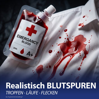 Halloween Kunstblut Transfusionsbeutel 12er Set 30ml Fakeblut zur Verwendung auf Kleidung Theaterblut Vampir Kostüm Horrorparty