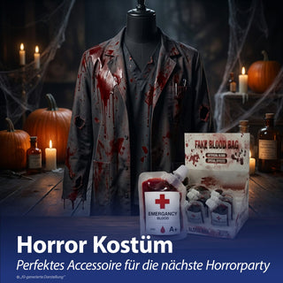 Halloween Kunstblut Transfusionsbeutel 12er Set 30ml Fakeblut zur Verwendung auf Kleidung Theaterblut Vampir Kostüm Horrorparty