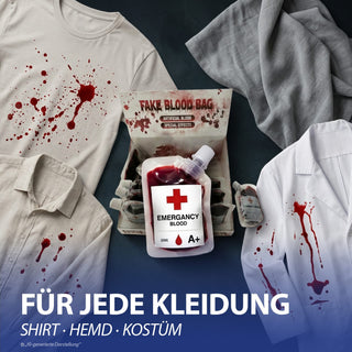 Halloween Kunstblut Transfusionsbeutel 12er Set 30ml Fakeblut zur Verwendung auf Kleidung Theaterblut Vampir Kostüm Horrorparty