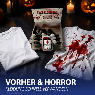 Halloween Kunstblut Transfusionsbeutel 12er Set 30ml Fakeblut zur Verwendung auf Kleidung Theaterblut Vampir Kostüm Horrorparty