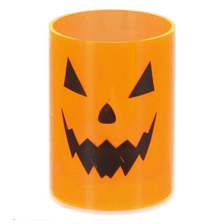 LED Kerze Halloween 6er Set schwarz orange 5x6,5cm Kunststoff batteriebetrieben Kürbisgesicht Fratze Halloweenparty Kerzenscheinflammenlos