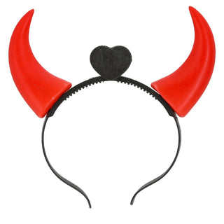LED Haarreif Teufel 6er Set rot schwarz Kunststoff Halloween-Party Kopfschmuck Kostümzubehör Teufelshörner rot leuchtend Kopfschmuck Partyaccessoire