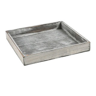 Holztablett 4er Set 4 Größen Holzstärke 1cm Paulowniaholz grau quadratisch Tablett Dekotablett Servierschale