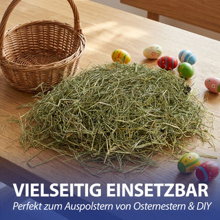 Ostergras 50g grün Bergwiesenheu Dekoheu Heu Osterdeko Osternestfüllung Bastelmaterial Osterkorb Füllung Frühlingsdeko