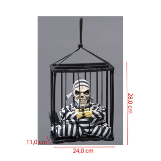 Animierter Gefangener Sensenmann mit rot leuchtenden Augen / Bewegung / Sound