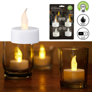 4er Set LED Teelicht flackernd weiß