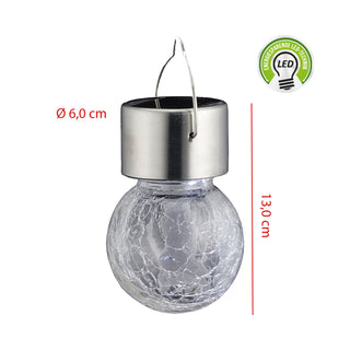 1x/24x LED Solarleuchte "Crackle" ca. Ø6x13cm inkl. Akku warmweiß Solarlampe