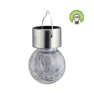 1x/24x LED Solarleuchte "Crackle" ca. Ø6x13cm inkl. Akku warmweiß Solarlampe
