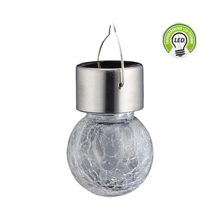 1x/24x LED Solarleuchte "Crackle" ca. Ø6x13cm inkl. Akku warmweiß Solarlampe