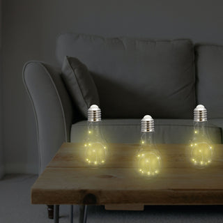 3x LED Dekoglühbirne zum Aufstellen klar H 18cm Ø 9cm Glühbirne LED - Birne