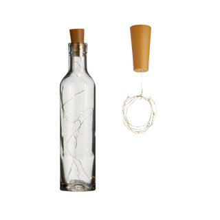 LED Flaschenlicht mit Korken 8 LEDs warmweiß ca. L75cm Batteriebetrieben Deko