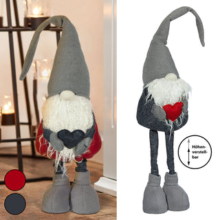 Wichtel teleskop Beine mit roter Mütze und roten Schuhen max. ca. H80 cm