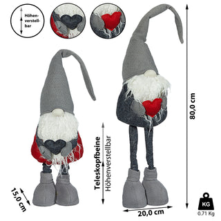 Wichtel teleskop Beine mit roter Mütze und roten Schuhen max. ca. H80 cm