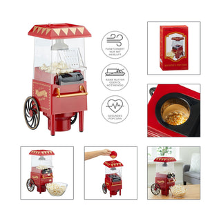 Retro Popcorn Maschine mit Heissluft Gesundes Popcorn Ölfrei Fettfrei ca. H38cm Popcorn Automat