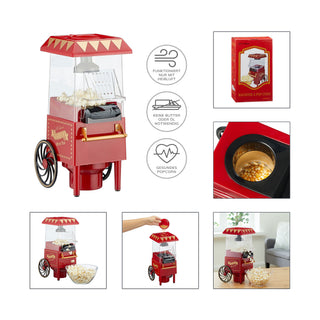 Retro Popcorn Maschine mit Heissluft Gesundes Popcorn Ölfrei Fettfrei ca. H38cm Popcorn Automat