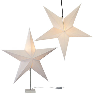 1x/ 2x Papierstern (weiß oder schwarz/weiß) oder Lampenfuß