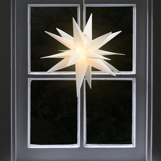 Leuchtstern 3D aus PVC LED Weihnachtsstern zum Hängen beleuchtet