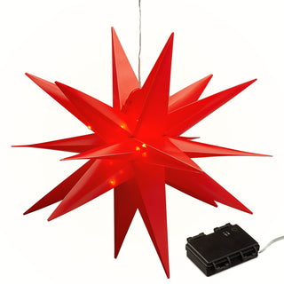 Leuchtstern 3D aus PVC LED Weihnachtsstern zum Hängen beleuchtet