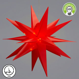 Deko LED Stern inkl. Timerfunktion faltbar weiß oder rot kl. ca. Ø35cm warmweiß