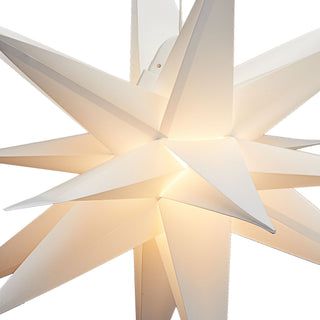 Leuchtstern 3D aus PVC LED Weihnachststern XL zum hängen beleuchtet mit Timer