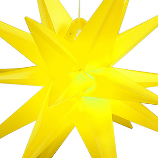 Leuchtstern 3D aus PVC LED Weihnachststern XL zum hängen beleuchtet mit Timer