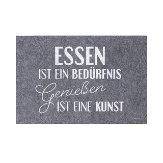 4er Set Tischset aus Filz mit Spruch, ca. 45x30cm in grau und anthrazit