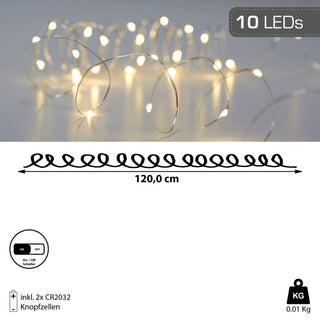 1/3x 10/20/100 LED Lichterkette Mikro warmweiß Weihnachtsbeleuchtung Leuchtdraht