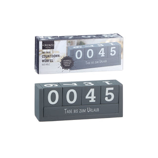 Countdown Würfel aus Holz 18,5 x 7 cm Urlaub Weihnachten Geburt Geburtstag