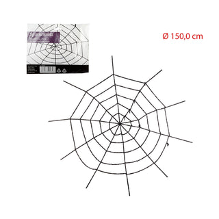 Halloween Riesenspinnennetz "Gigant" 150 cm in schwarz Spinnengewebe Party Deko